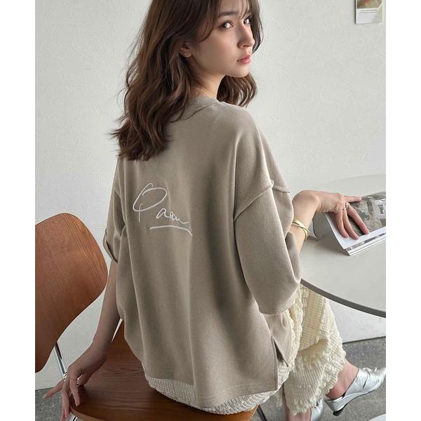 「Java」 半袖Tシャツ SMALL グレイッシュベージュ レディース