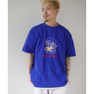 「（What it isNt）ART BY MARKGONZALES」 半袖Tシャツ L ロイヤルブルー メンズ