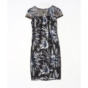 「Tadashi Shoji  」 半袖ワンピース 0 ブラック レディース