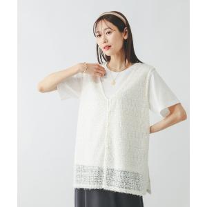 「GLOBAL WORK」 半袖Tシャツ MEDIUM アイボリー レディース
