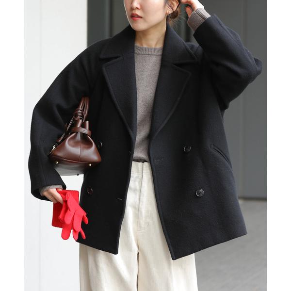 コート アウター 「WEB限定追加」「25AW新作」尾州ウールショートPコート レディース