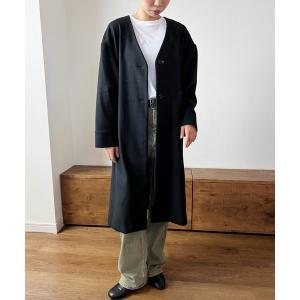 ノーカラーコート コート ベーシックスタイルノーカラーコート レディース