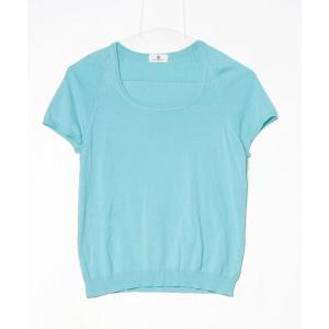 「OLD ENGLAND」 半袖ニット 36 ブルー レディース