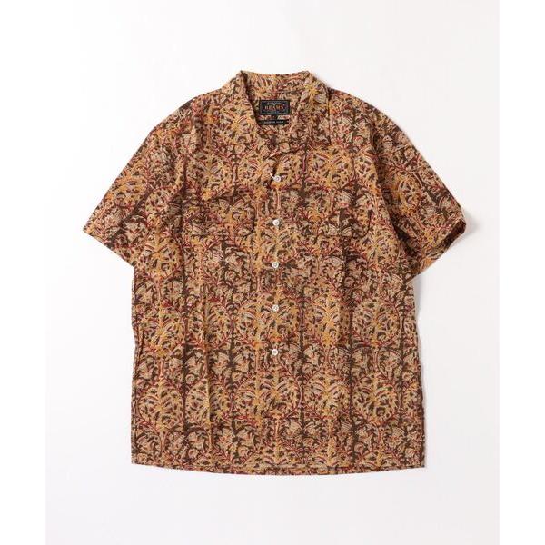 「BEAMS PLUS」 半袖シャツ M ブラウン メンズ