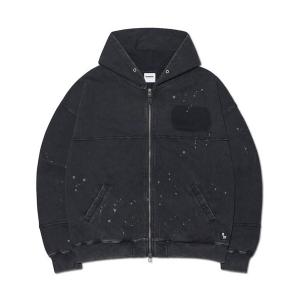 パーカー 「NOMANUAL /ノーマニュアル」ディタッチド パッチ フーディッド ジップアップ メンズ レディース