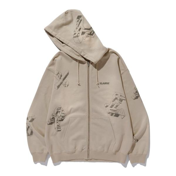 パーカー GEOMETRIC ZIP UP HOODED SWEATSHIRT メンズ レディース