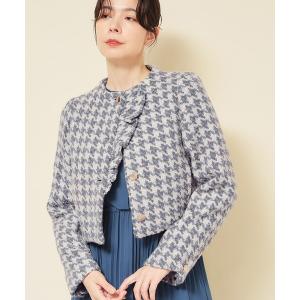 ジャケット ノーカラージャケット 卒業式 「COLLECTION LINE」ツイードラッフルジャケット レディース
