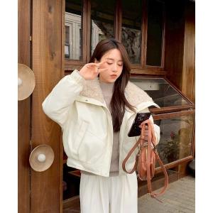 ブルゾン アウター 「LAMPOON」ビッグボアカラー中綿ブルゾン レディース