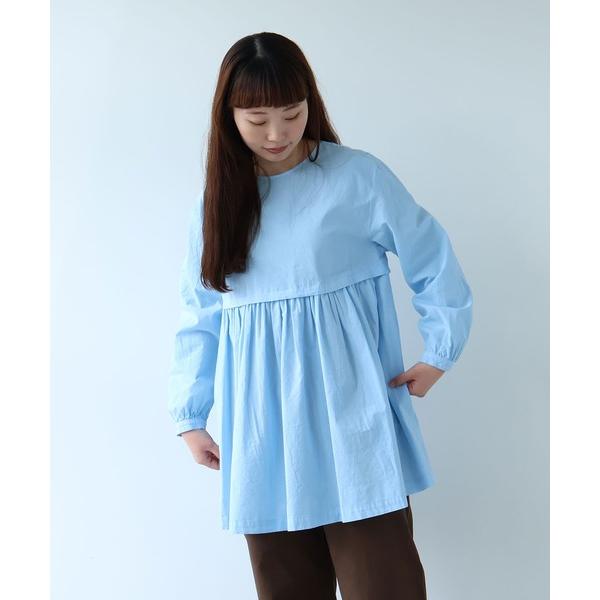 ブラウス シャツ ●強撚ポプリン 製品染めtunic レディース