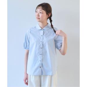 ブラウス シャツ オーガニックコットン 60/1 タイプライター丸衿ブラウス レディース