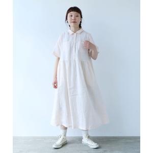 ワンピース 60sフレンチリネン シャツワンピース