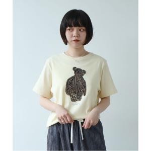tシャツ くまのぬいぐるみ刺繍Tシャツ レディース