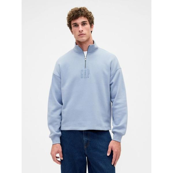 トレーナー スウェット ヴィンテージソフト オーバーサイズ GAPロゴ 1/4ジップアッププルオーバ...