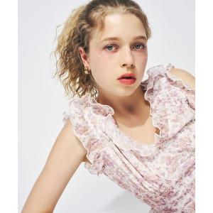 ブラウス シャツ フルールラメシフォンフリルブラウス レディース