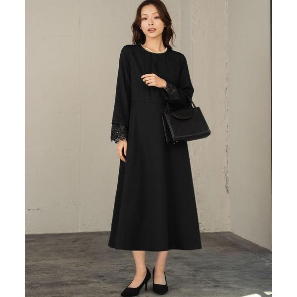 喪服 ワンピース 「喪服・礼服」フォーマルワンピース 長袖 Aライン ロング丈 セレモニー 卒業式 ...