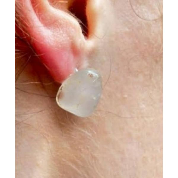 ピアス 「Lapis note」カルセドニー天然石ピアス レディース