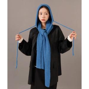 マフラー ストール フード付き リブニット マフラー レディース