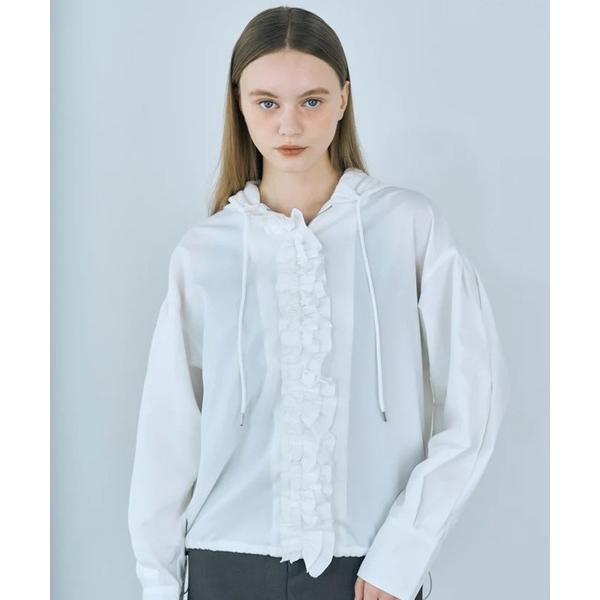 パーカー drawstring Frill Hoodie レディース