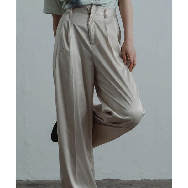 パンツ satin tuck pants レディース