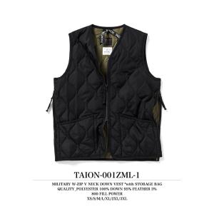 ダウンベスト ベスト 「TAION(タイオン)」「ユニセックス」ミリタリー Vネックジップ ダウンベスト メンズ レディース｜ZOZOTOWN Yahoo!店