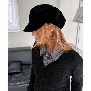 ベロアキャスケット レディース帽子
