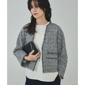 ジャケット テーラードジャケット ラメツイードジャケット/オケージョン/セレモニー/フォーマル/オフィスカジュアル/カセット服 レディース