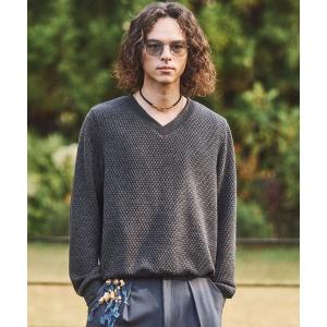 トレーナー スウェット Compact waffle V-neck sweat/コンパクトワッフルVネックスウェット メンズ