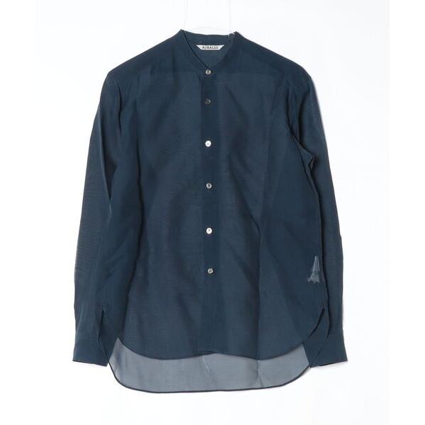 「AURALEE」 長袖ブラウス 1 ネイビー レディース