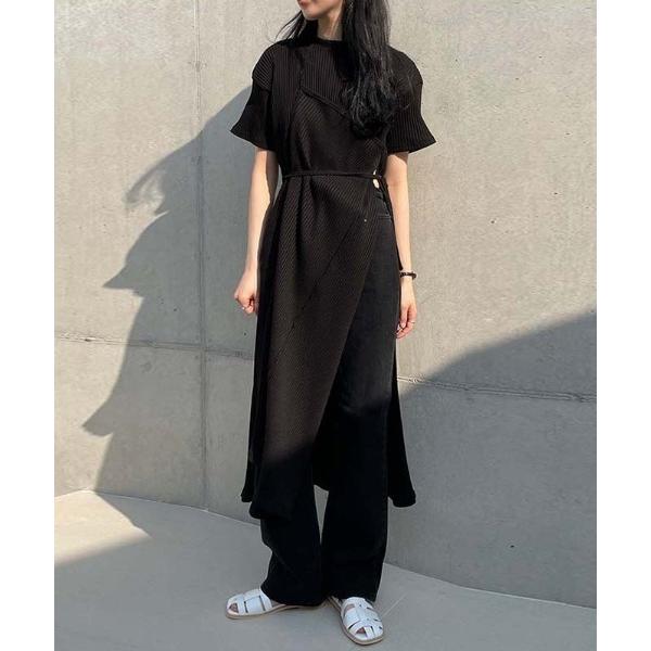 「by muni:r」 半袖ワンピース FREE ブラック レディース