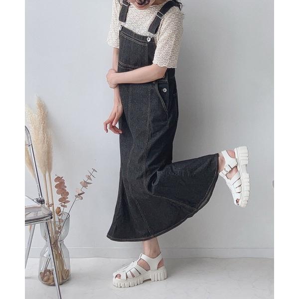 「AS KNOW AS plus」 サロペットスカート FREE ブラック レディース