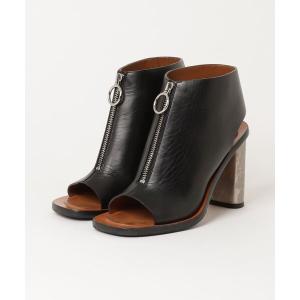 「CELINE」 ヒールサンダル 37.5 ブラック レディース