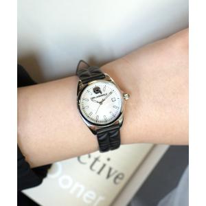 腕時計 「KARL LAGERFELD/カール・ラガーフェルド」ラウンド エッセンシャル - ホワイト MOP シルバー アイコン ダイヤル ブラック