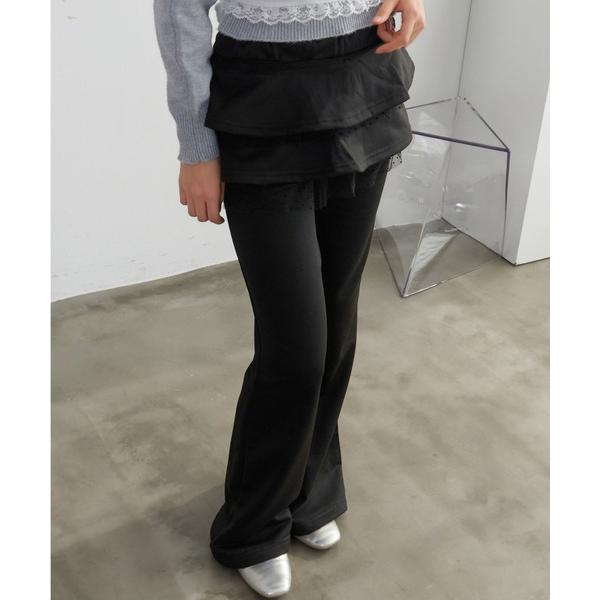 パンツ ティアードフレアパンツ レディース