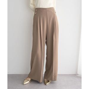 パンツ 金釦ワイドパンツ レディース