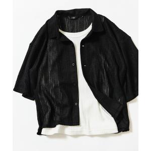 シャツ ショート メッシュ オープンカラーシャツ「ワイドショートフィット」 メンズ レディース