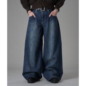 ジーンズ 「D-LAND」ボタンフライ リジットデニム バギーパンツ