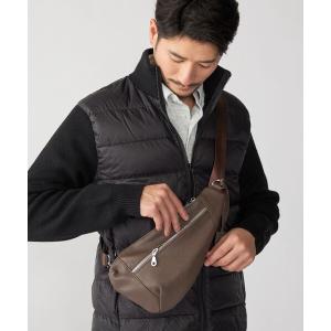 ウエストポーチ 「WEB限定」SHIPS: 合成皮革 ティアーズルック ワンショルダー バッグ メンズ