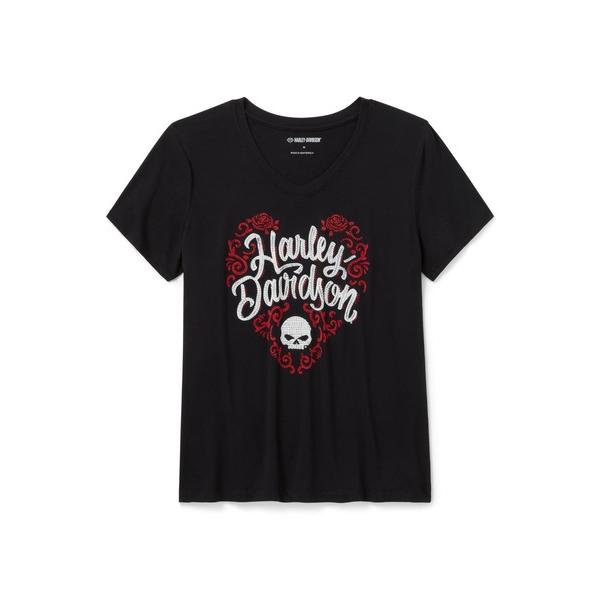 tシャツ ブリング ショートスリーブ Vネック Tシャツ - H-D(R) ローズ レディース