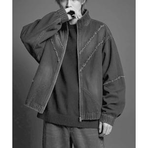 デニムジャケット gジャン 「IZU」 ヴィンテージウォッシュ加工フリンジデニムジャケット / ユニセックス / ビッグシルエット / ヴィンテージ加