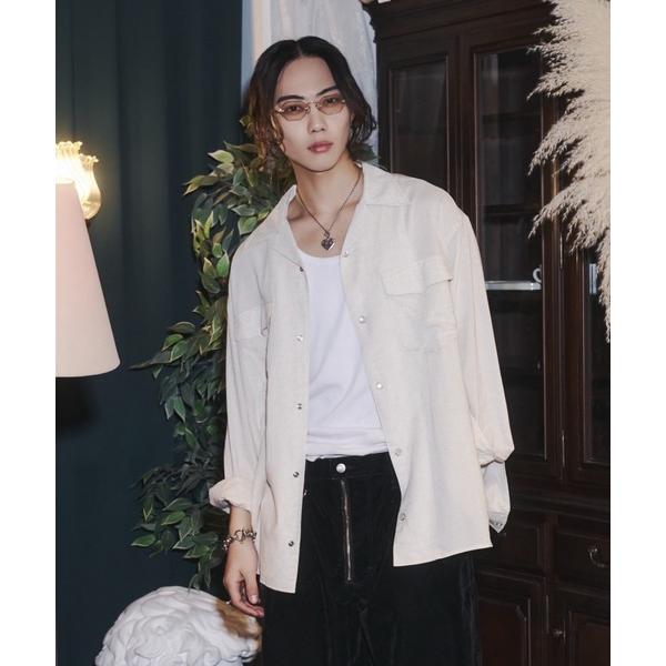 シャツ takumu（MUU STUDIO） - Linen Blend Open Collar S...