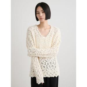 ニット セーター オーバーサイズＶネックチャンキーニット レディース