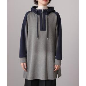 トレーナー スウェット シルキーダンボールバイカラーチュニック レディース