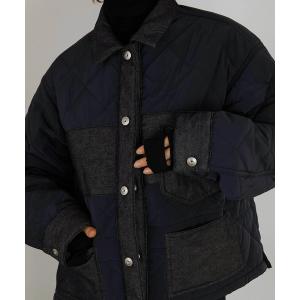 ブルゾン アウター 「LA PEAU DE GEM」denim quilting blouson/デニムキルティングブルゾン レディース