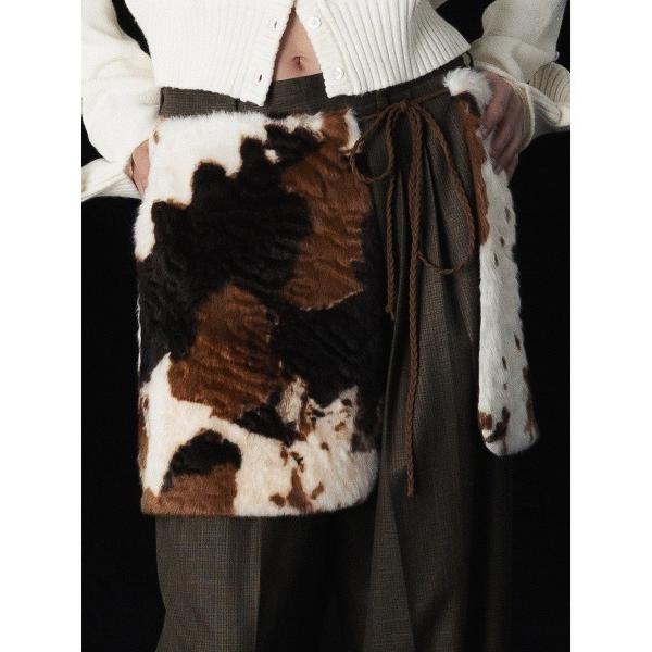 スカート ANIMAL FUR WRAP SKIRT