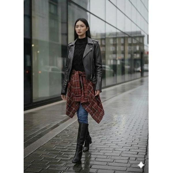 スカート 「大人可愛い」アシンメトリーフレアチェックミニスカート「ウエストゴム＆リボンベルト付き」