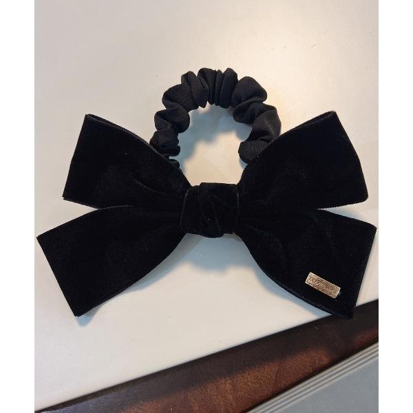 シュシュ リボン ベロア シュシュ