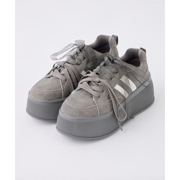 スニーカー オーガンジーリボンカスタムスニーカー レディース