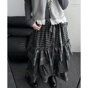 gossip!ロサンゼルス ロング スカート Y2Kヴィンテージ風 チェック柄