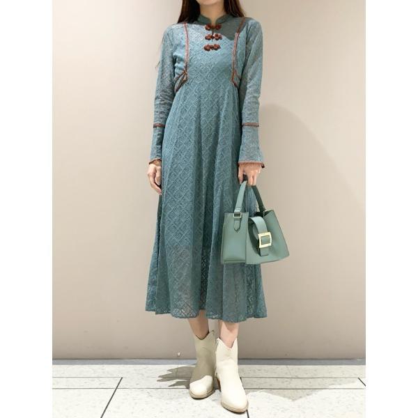 「LILY BROWN」 長袖ワンピース 0 グリーン レディース