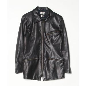 「DKNY DONNA KARAN NEW YORK」 レザーブルゾン S ブラック レディース